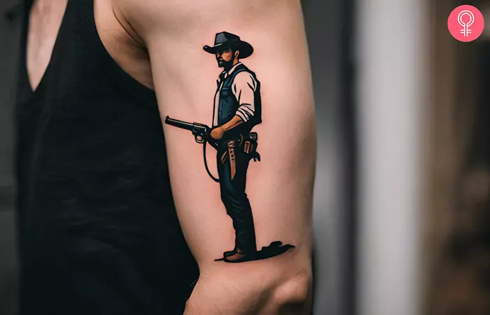 Cowboy killer tattoo on the arm