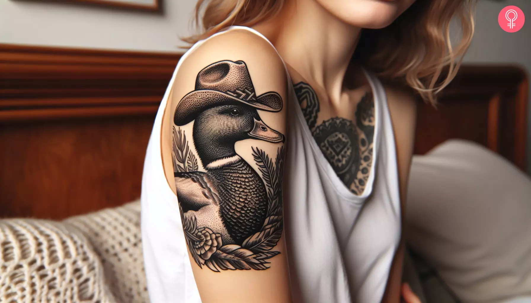 Duck With Cowboy Hat Tattoo