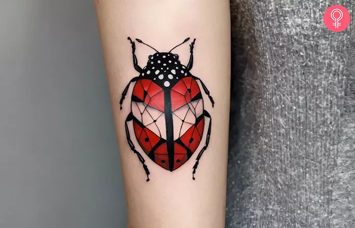 Geometric Ladybug Tattoo