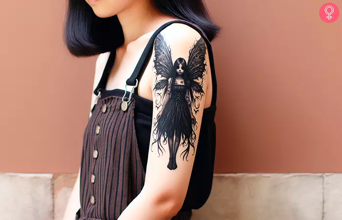 Gothic dark fairy tattoo