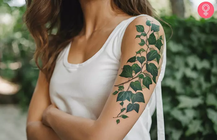 Ivy tattoo o the arm