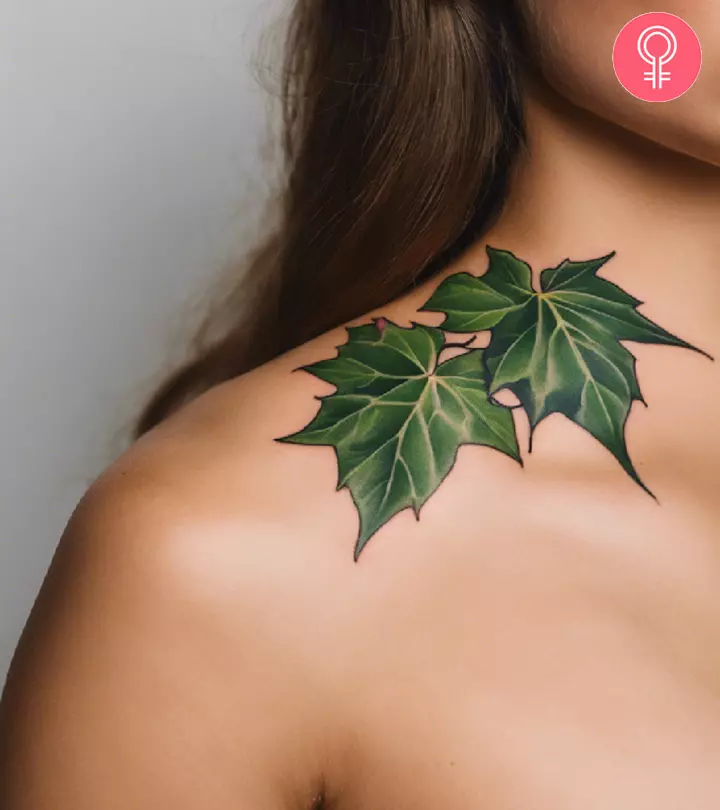 Ivy tattoo on the neck