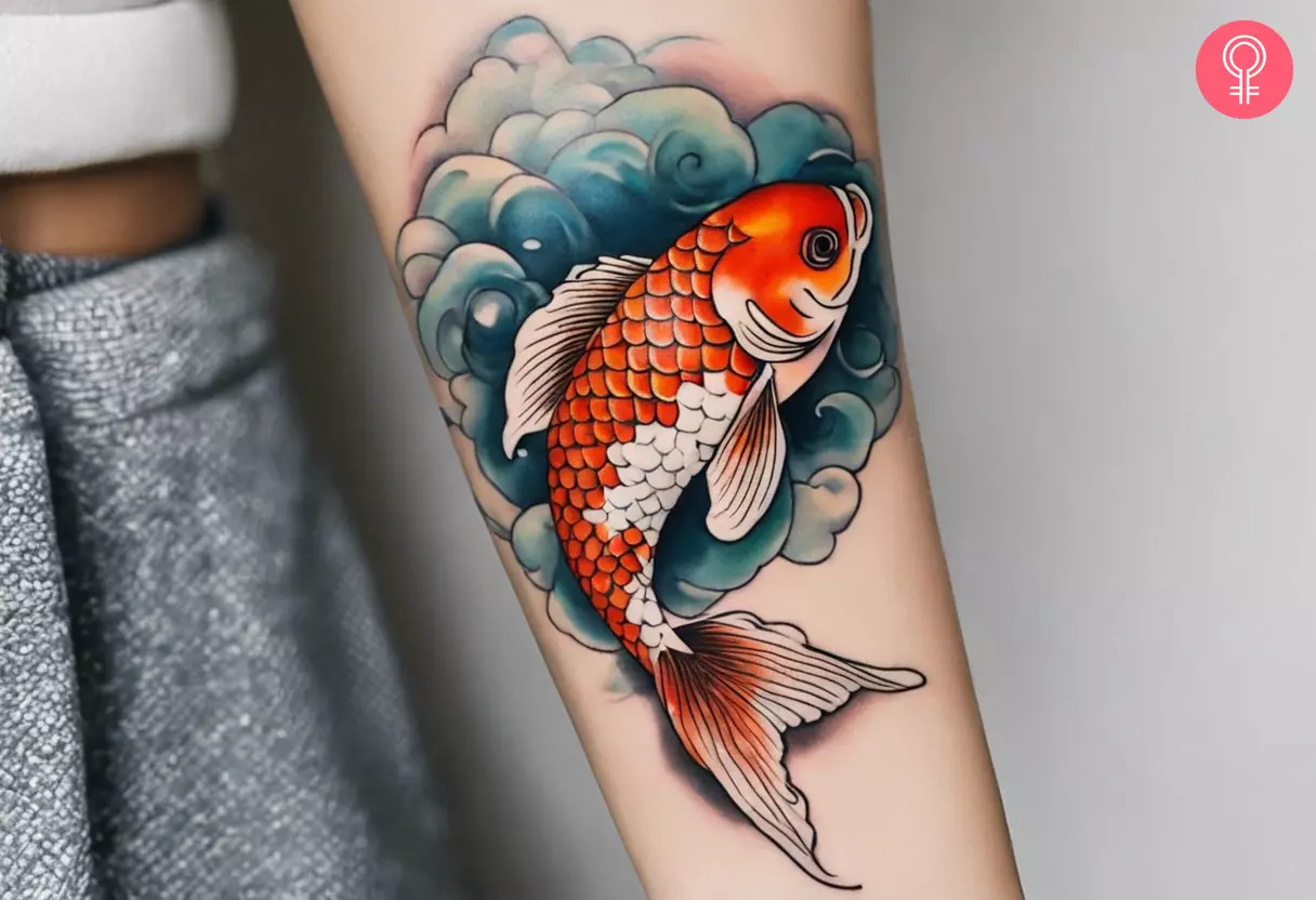 Japanese aesthetic tattoo on the forearm