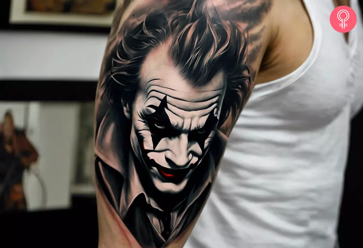 Joker clown tattoo