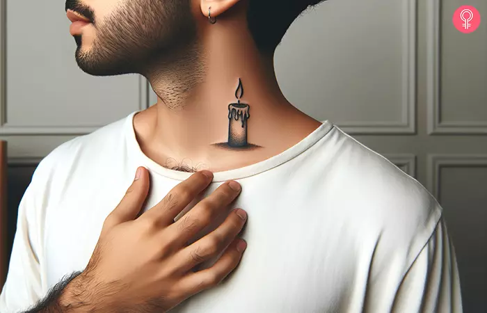 Melting candle tattoo