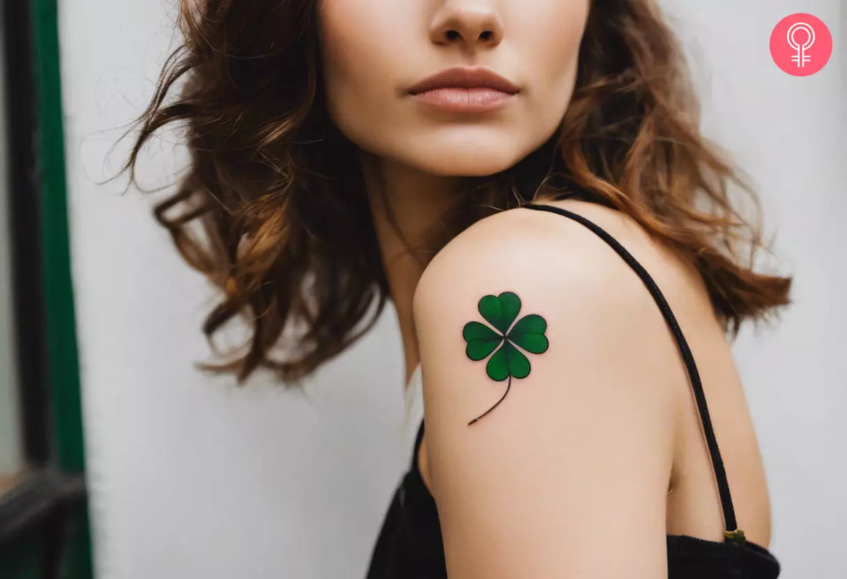 Minimalist Four Leaf Clover Tattoo