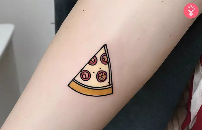 A minimalist pizza tattoo