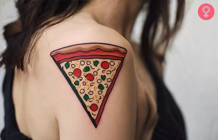  A classic pizza slice tattoo