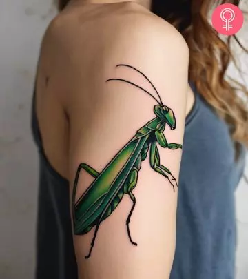 A woman with a spider web tattoo design