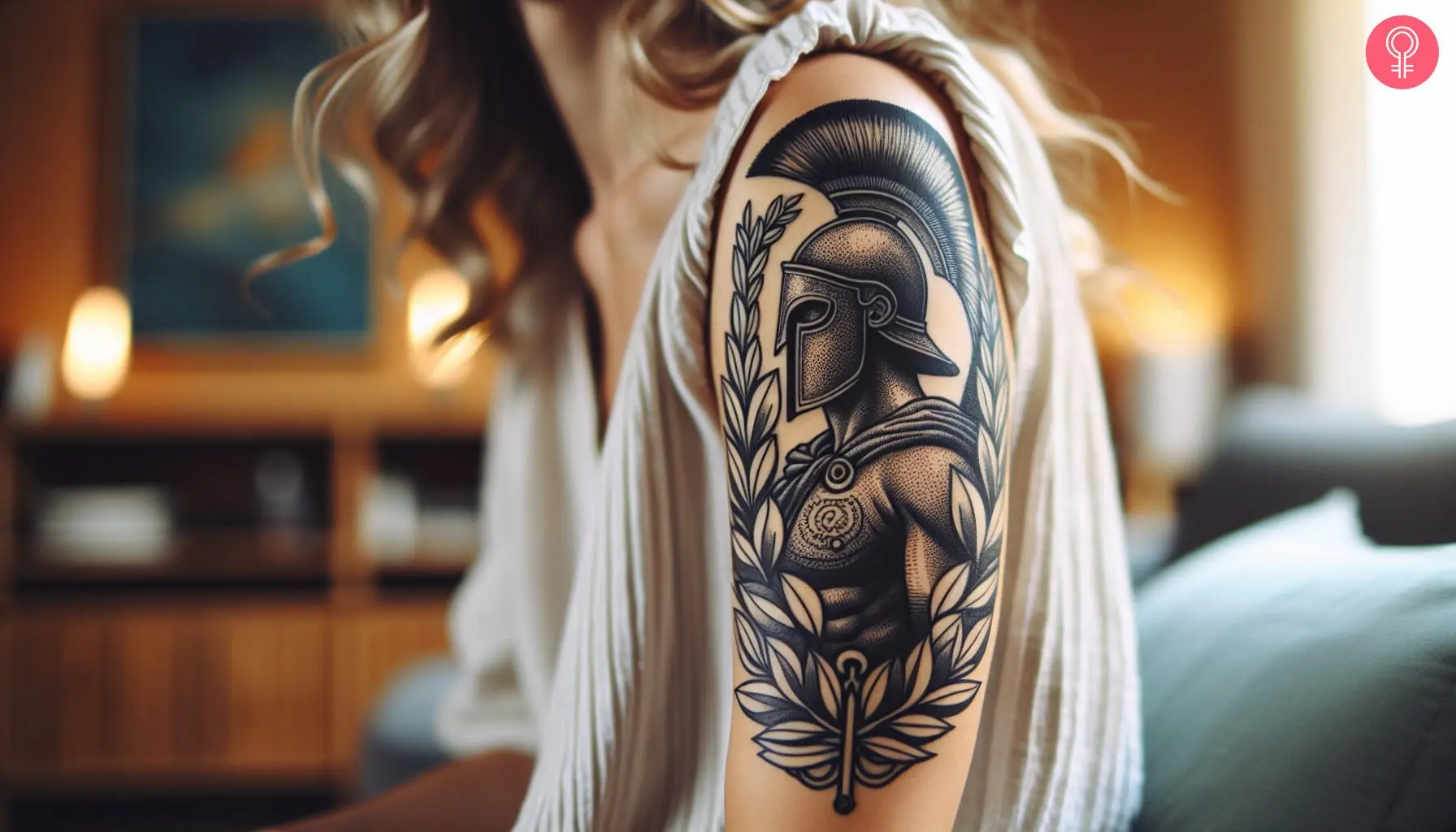 Roman Spartan tattoo on the upper arm