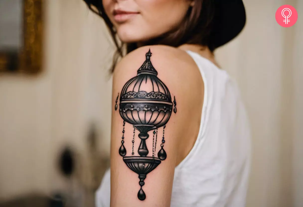 8 Beautiful Chandelier Tattoo Design Ideas - 38