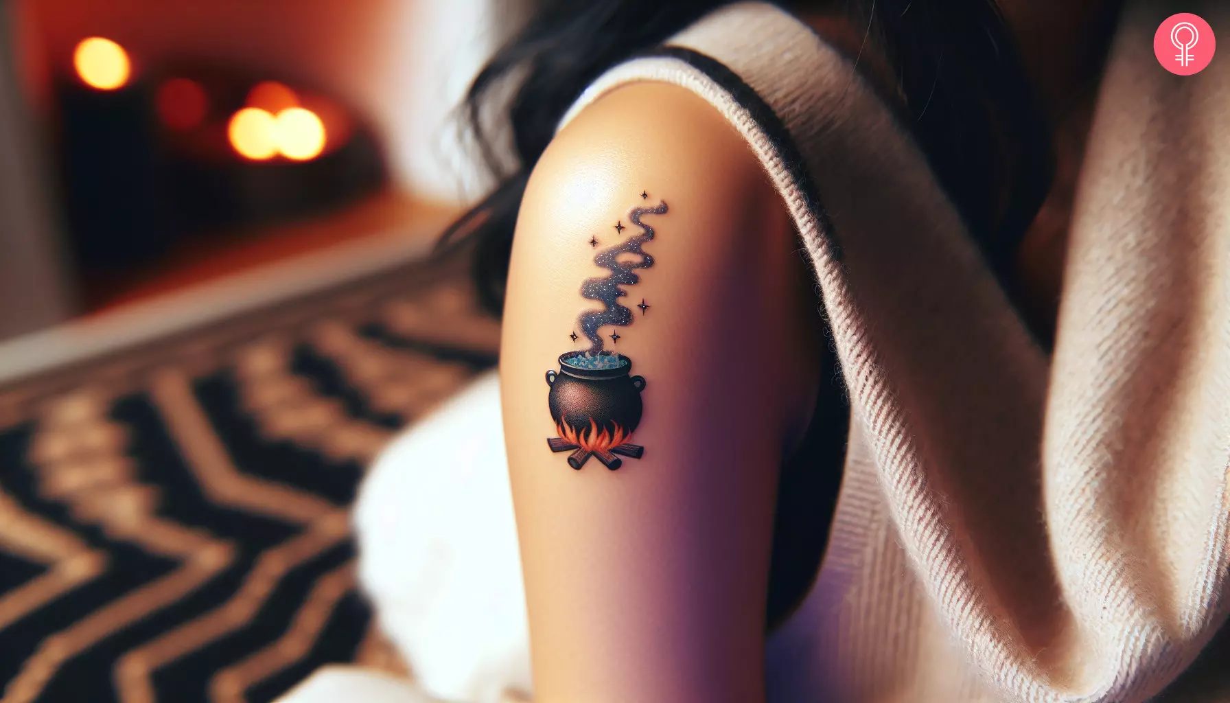 A small witchy tattoo on the forearm