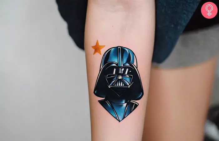 Star Wars rebel tattoo on a woman’s forearm