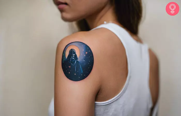 Star Wars tattoo on a woman’s shoulder