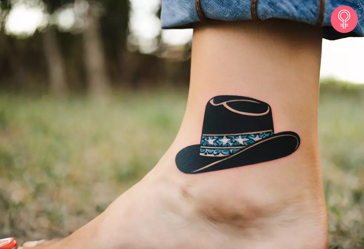 Traditional Cowboy Hat Tattoo