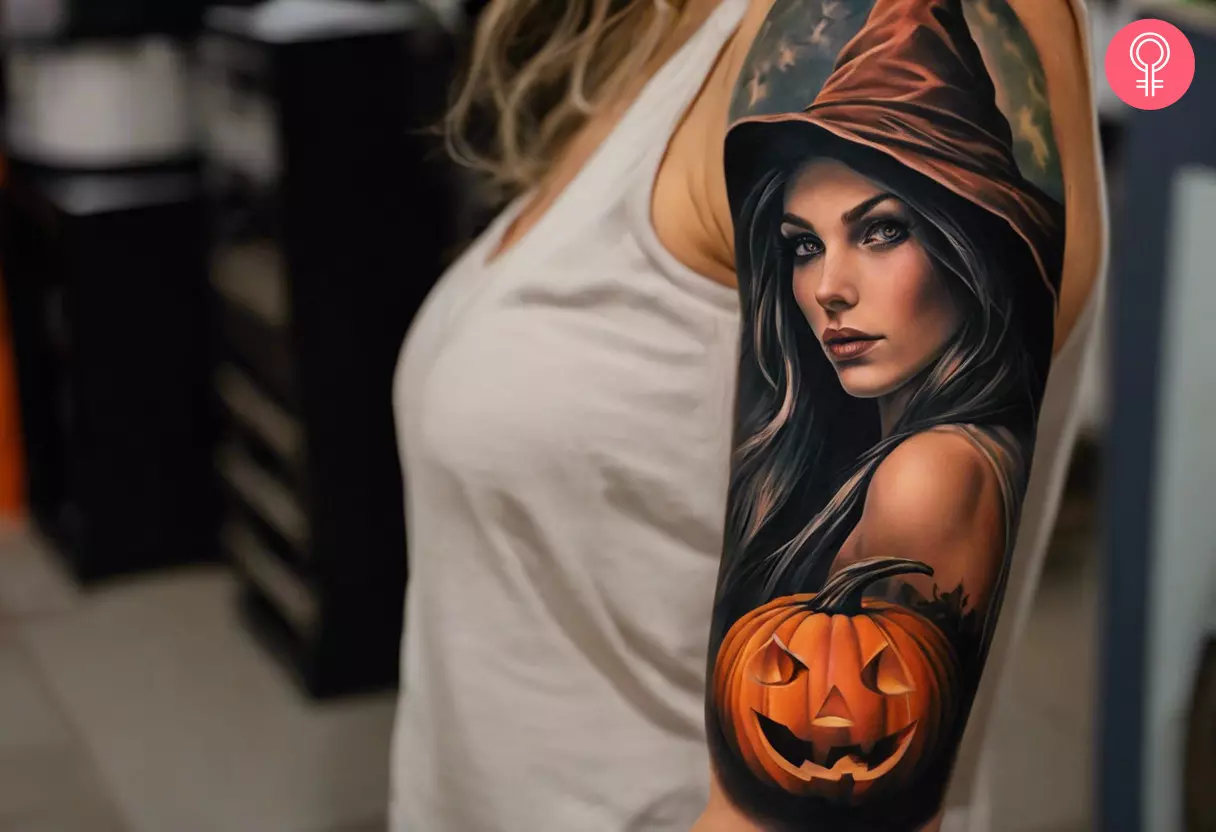 A witchy tattoo sleeve