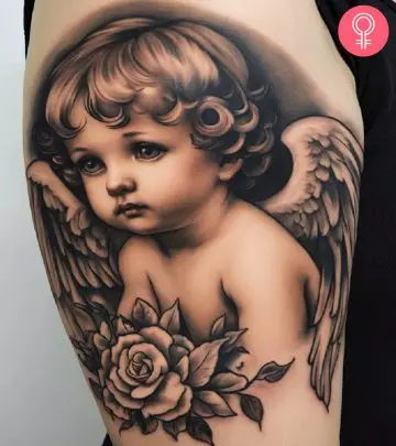 Girl With Breast Tattoo Design