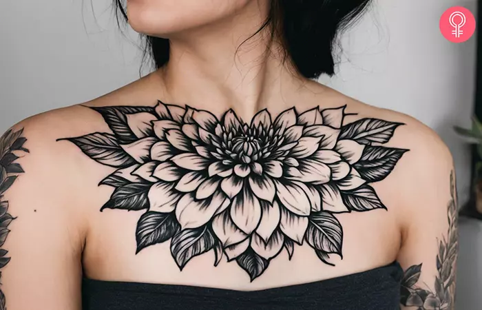 dahlia tattoo black and white