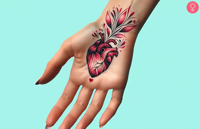 healed palm tattoo
