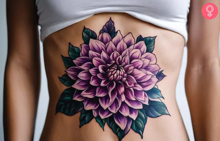 purple dahlia tattoo