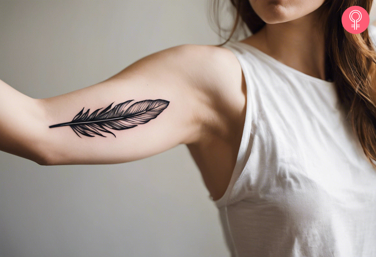 woman with Inner Upper Arm Tattoo