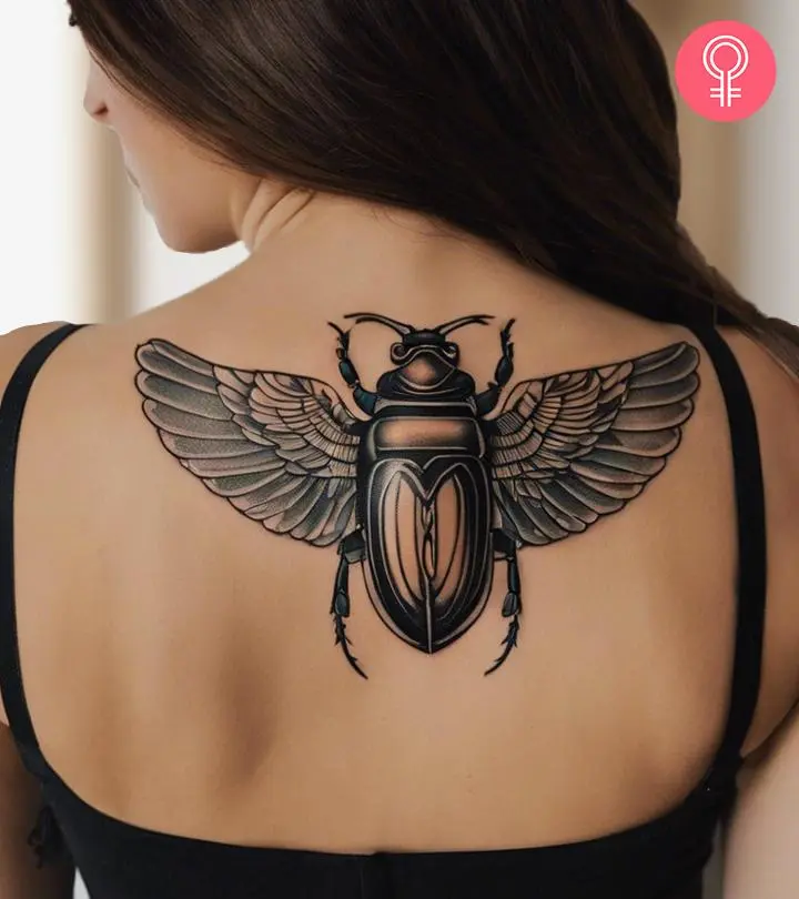 Scarab tattoo on the back