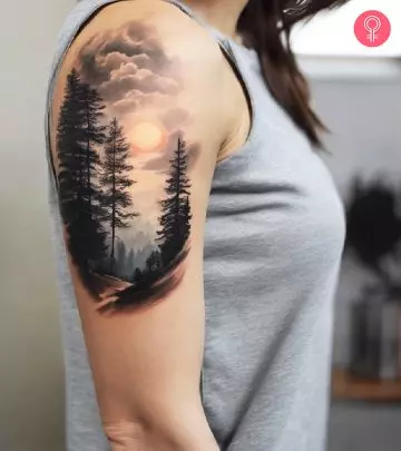An 8 ball tattoo on the arm