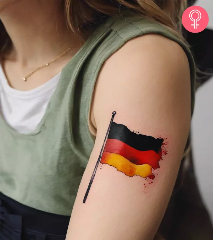 German flag tattoo on the arm