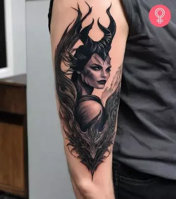 Vampire bat tattoo on the forearm