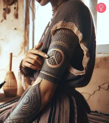 Woman with a 222 tattoo on her arm