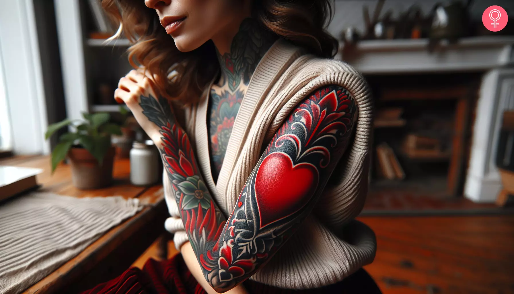 A traditional gothic tattoo inked on the forearm