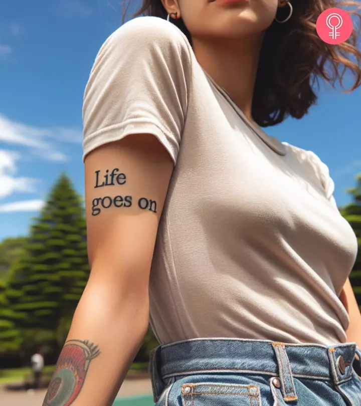 A woman with a life goes on tattoo