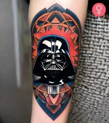 Star wars tattoo on a woman’s upper arm