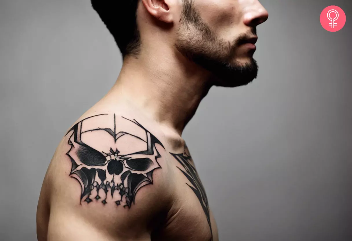 Demon tattoo on the shoulder