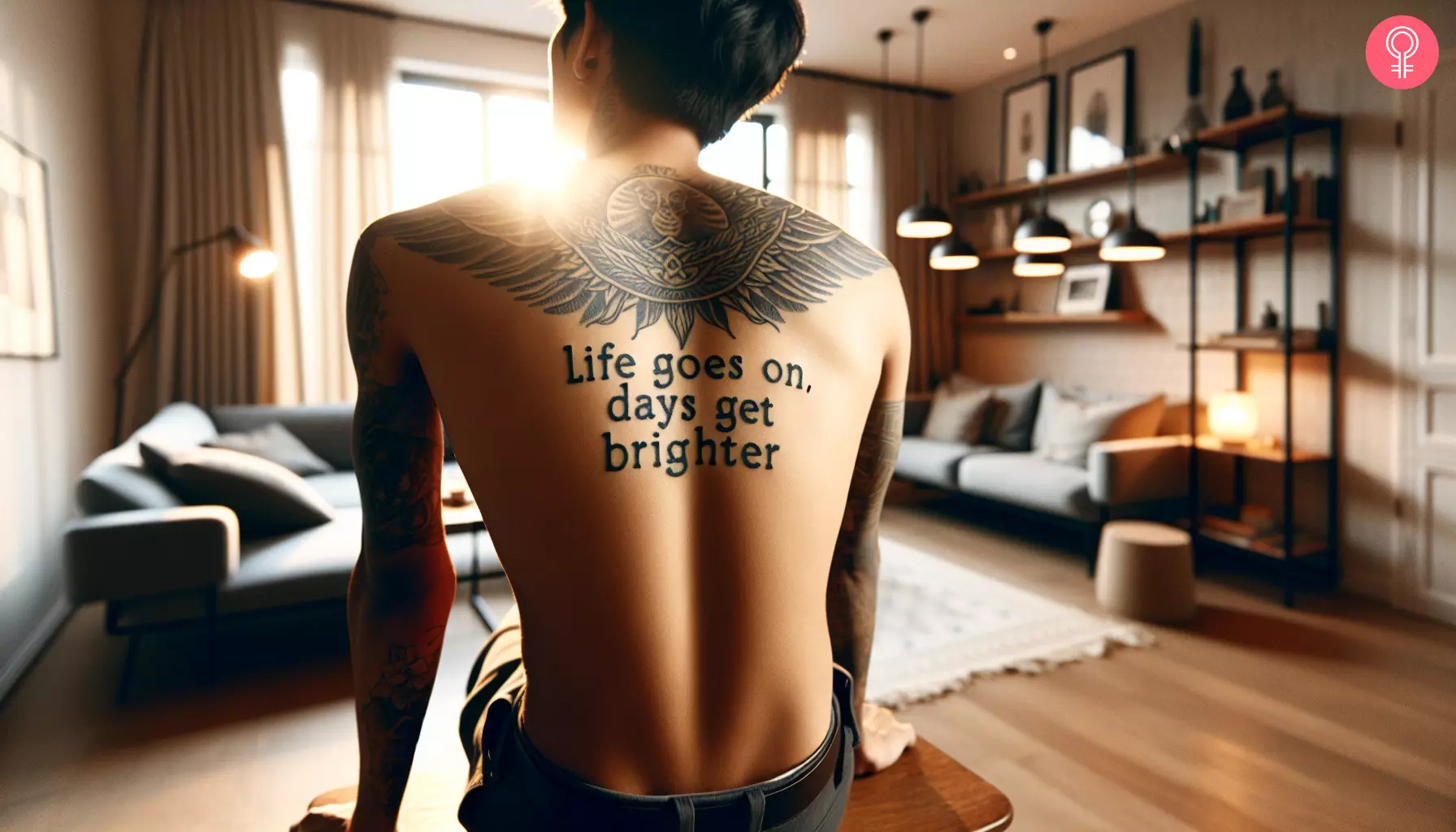 Life goes on, days get brighter tattoo on the back