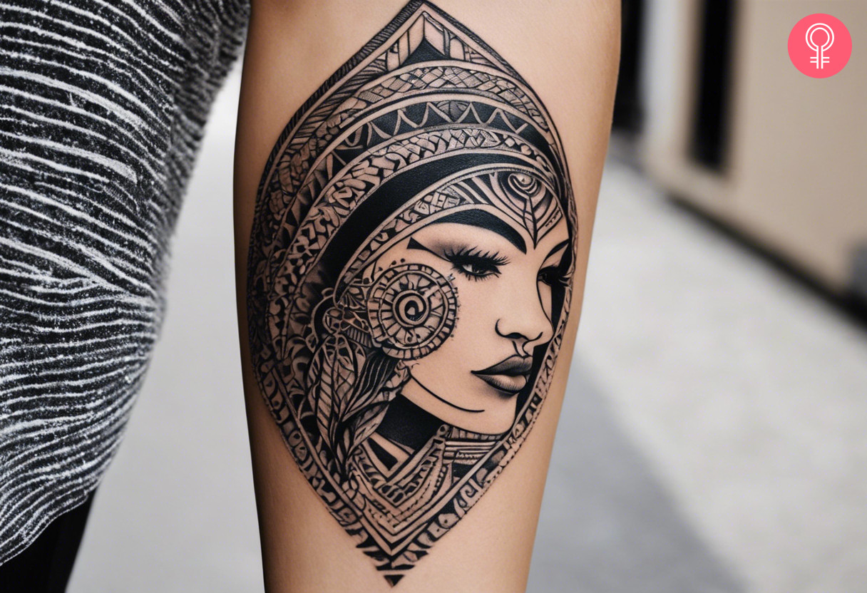 Maori wahine tattoo on the forearm