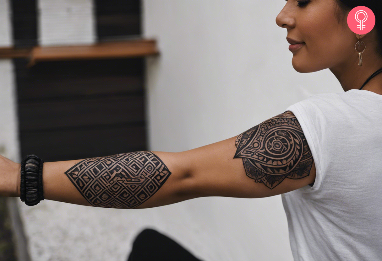 Maori whakapapa tattoo on the on the arm