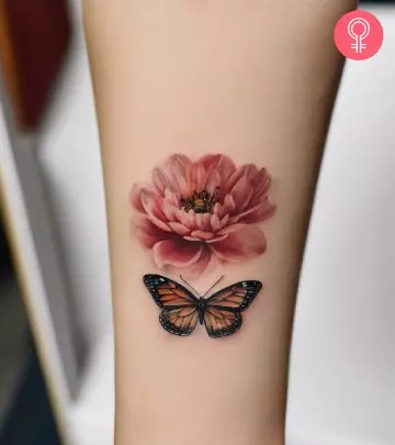 realistic flower tattoo