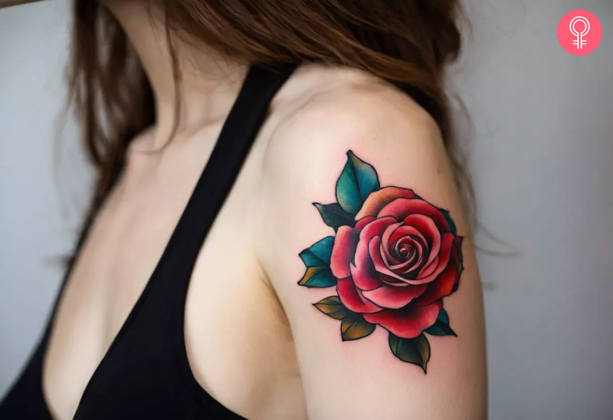 New school rose tattoo