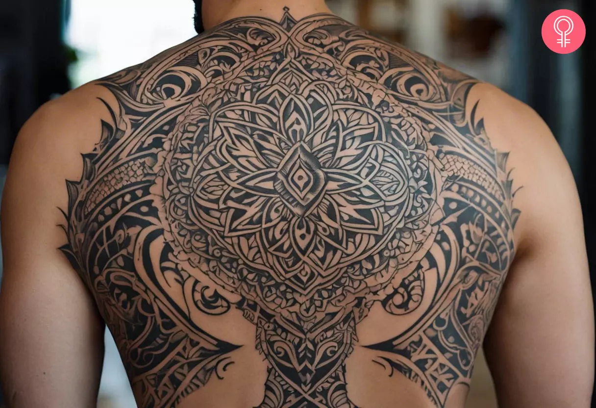 Ornamental tattoo on the back