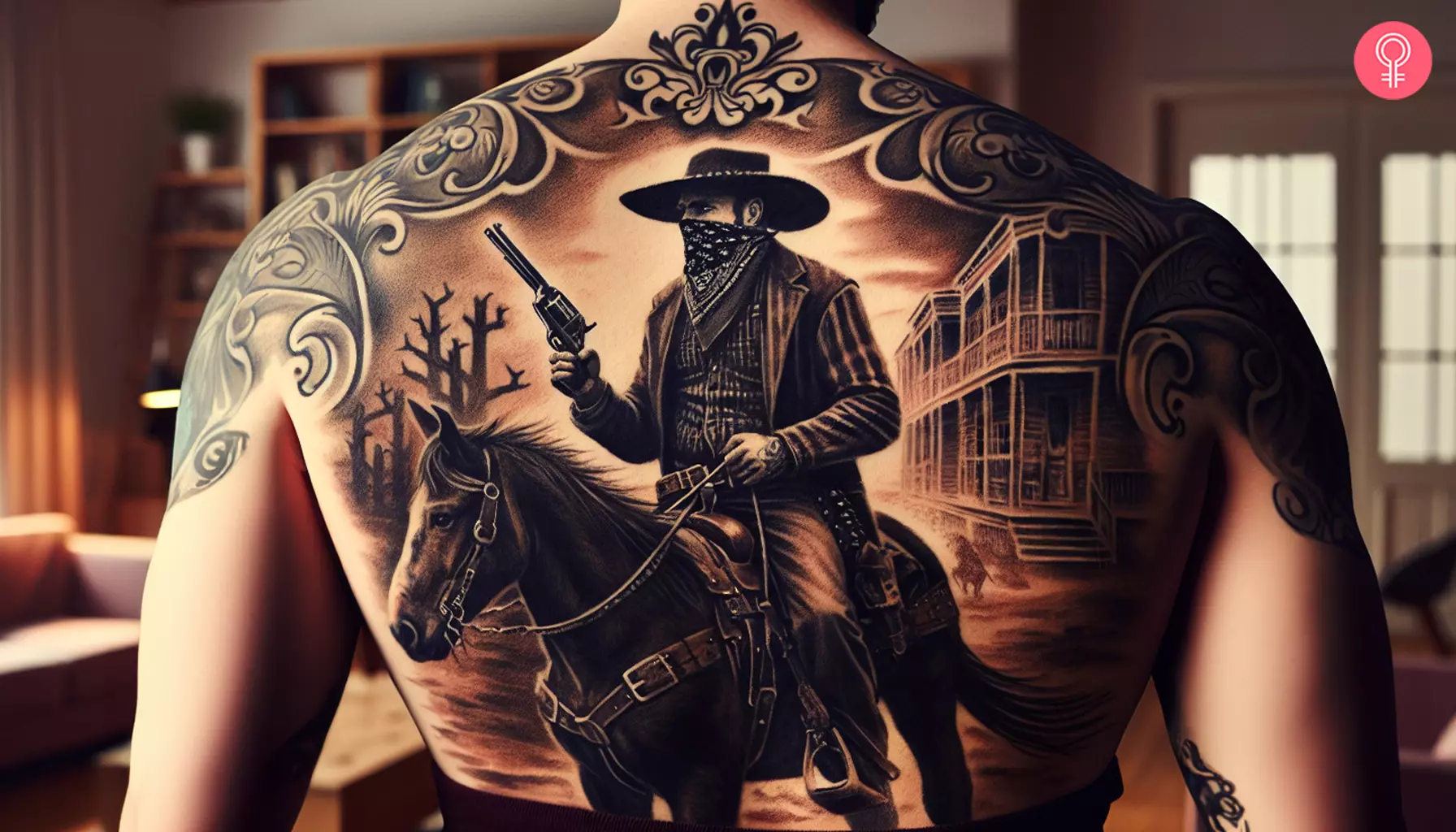 Outlaw western cowboy tattoo