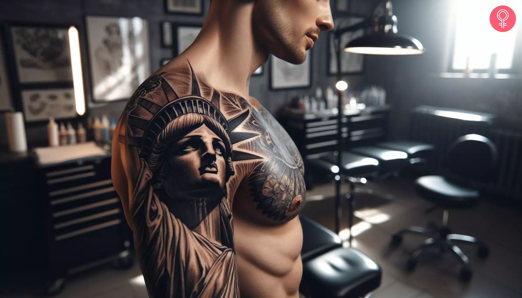 Patriotic tattoo on the shoulder