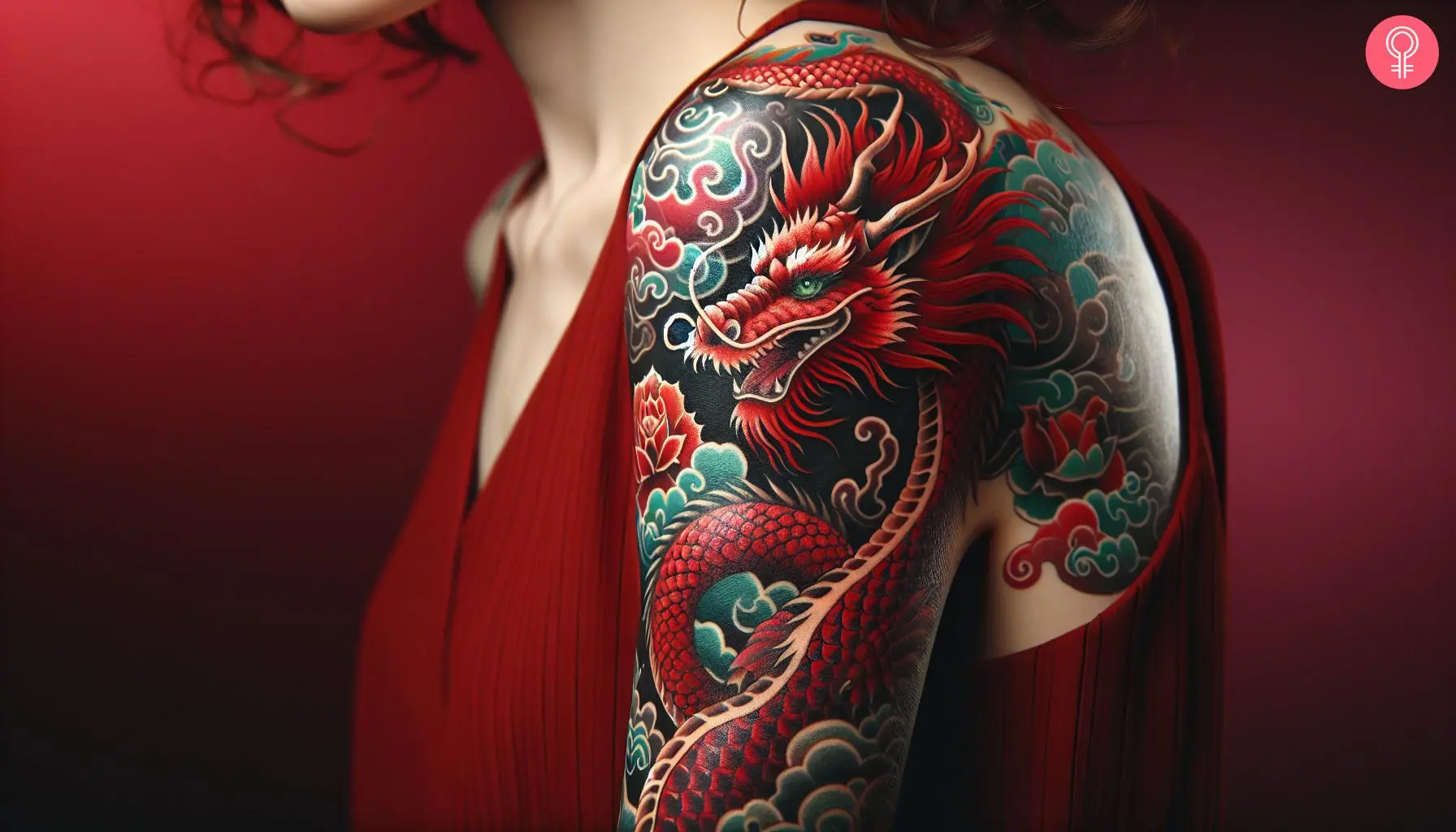 Red Chinese Dragon Tattoo