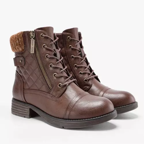 STQ Women’s Combat Boots Lace Up Ankle Booties