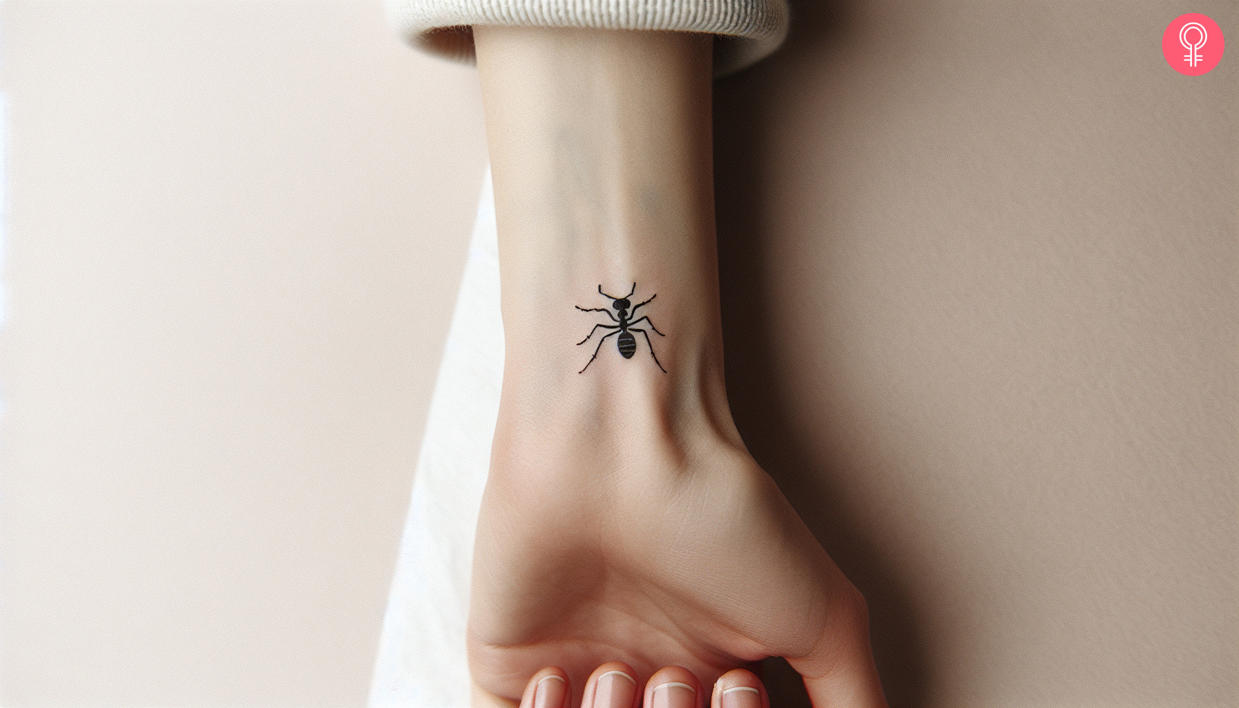 Small ant tattoo on the wrist