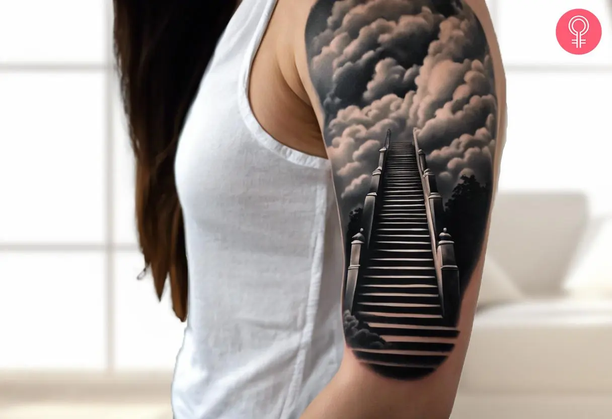 A ‘Stairway To Heaven’ tattoo on the arm