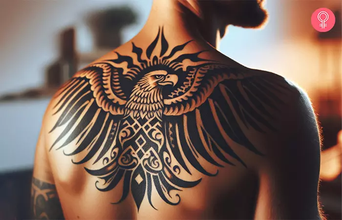 German tribal tattoo on the chest