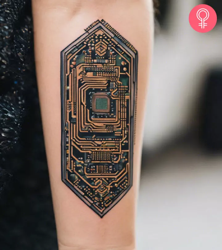 computer circuit design on the forearm