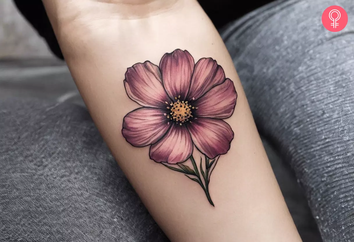 pretty pink cosmos resilience tattoo