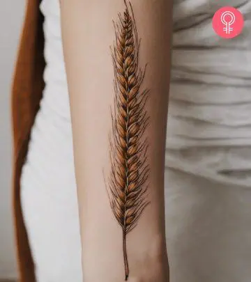 A realistic bicycle tattoo on the forearm